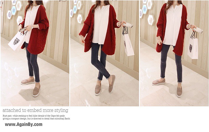 レディース　トップス　ロング　ニット　カーディガン　コーディガン　ざっくり編み　無地　ゆったり　シンプル　長袖　カジュアル　大人可愛い　フェミニン　春　オフィス　通勤　OL　デート　お出かけ　デイリー　レッド　ブラウン　送料無料