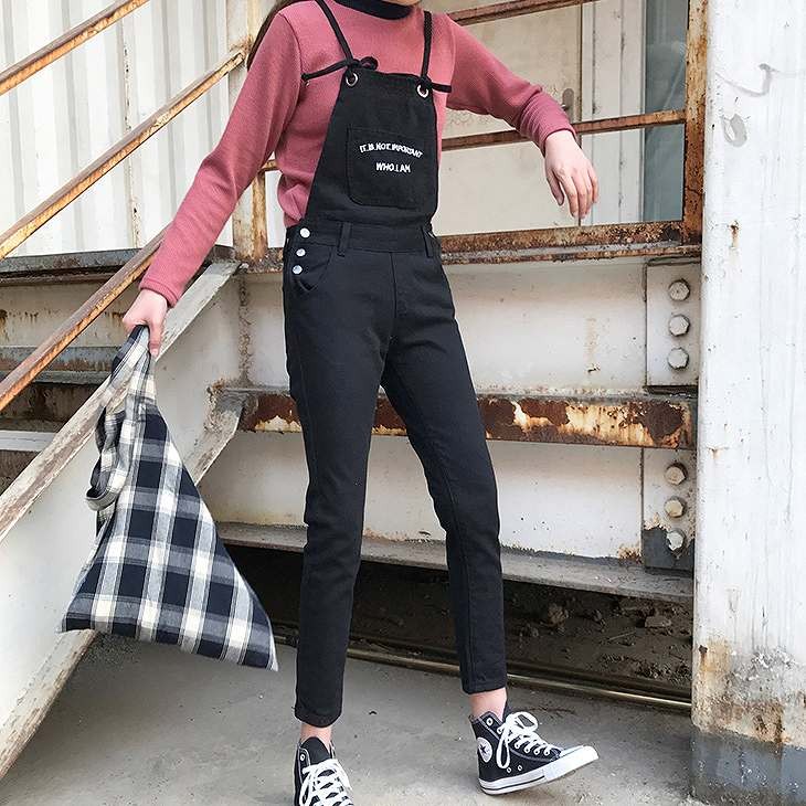 レディース　デニム　サロペット　オールインワン　オーバーオール　パンツ　ジーンズ　ボトムス　春　夏　女性　大人　カジュアル　キュート　可愛い　おしゃれ　ファッション　ブラック　黒　S　M　L　XL　サイズ　送料無料
