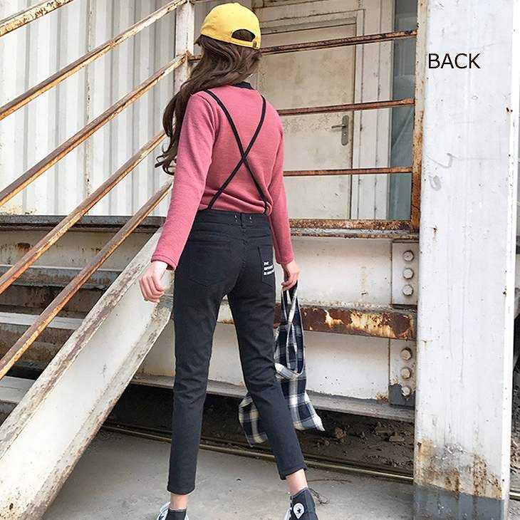 レディース　デニム　サロペット　オールインワン　オーバーオール　パンツ　ジーンズ　ボトムス　春　夏　女性　大人　カジュアル　キュート　可愛い　おしゃれ　ファッション　ブラック　黒　S　M　L　XL　サイズ　送料無料