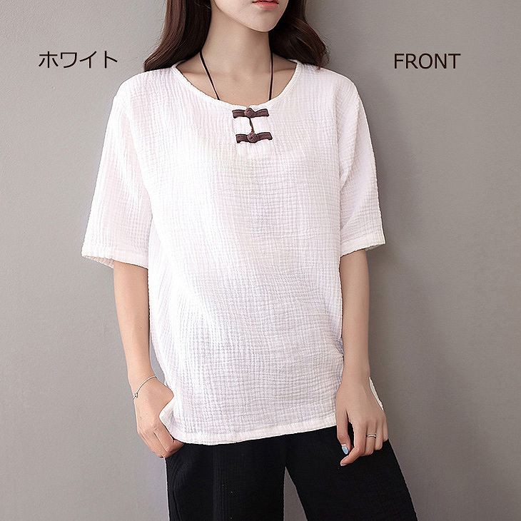 レディース　トップス　Tシャツ　半袖　ショートスリーブ　ラウンドネック　春　夏　女性　大人　カジュアル　キュート　可愛い　おしゃれ　ファッション　ラベンダー　ホワイト　レッド　ネイビー　ソリッドカラー　無地　フリーサイズ　ワンサイズ　送料無料