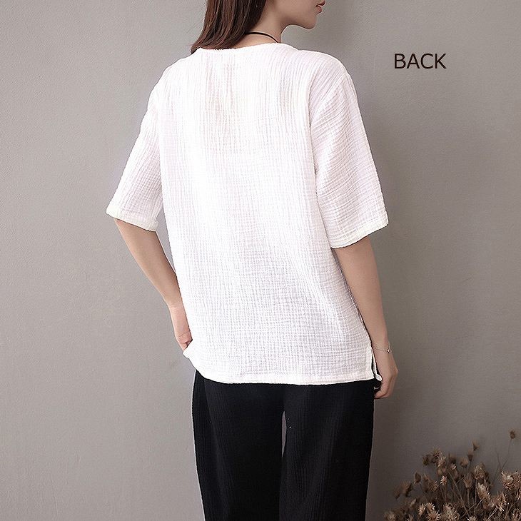 レディース　トップス　Tシャツ　半袖　ショートスリーブ　ラウンドネック　春　夏　女性　大人　カジュアル　キュート　可愛い　おしゃれ　ファッション　ラベンダー　ホワイト　レッド　ネイビー　ソリッドカラー　無地　フリーサイズ　ワンサイズ　送料無料