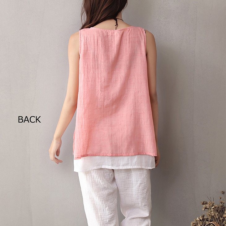 レディース　トップス　ノースリーブ　タンクトップ　春　夏　女性　大人　カジュアル　キュート　可愛い　おしゃれ　ファッション　ホワイト　ピンク　ブルー　レッド　ソリッドカラー　無地　フリーサイズ　ワンサイズ　送料無料