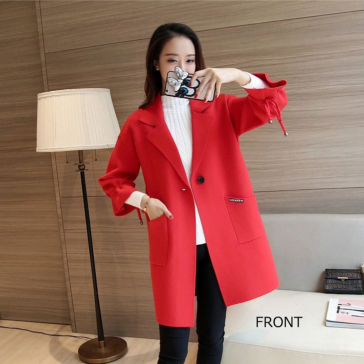 レディース　チェスターコート　アウター　春コート　スプリングコート　ニット　ロングカーディガン　大きいサイズ　おしゃれ　かわいい　シンプル　カジュアル　ビジネス　クール　通勤　レッド　ブラック　グリーン　送料無料