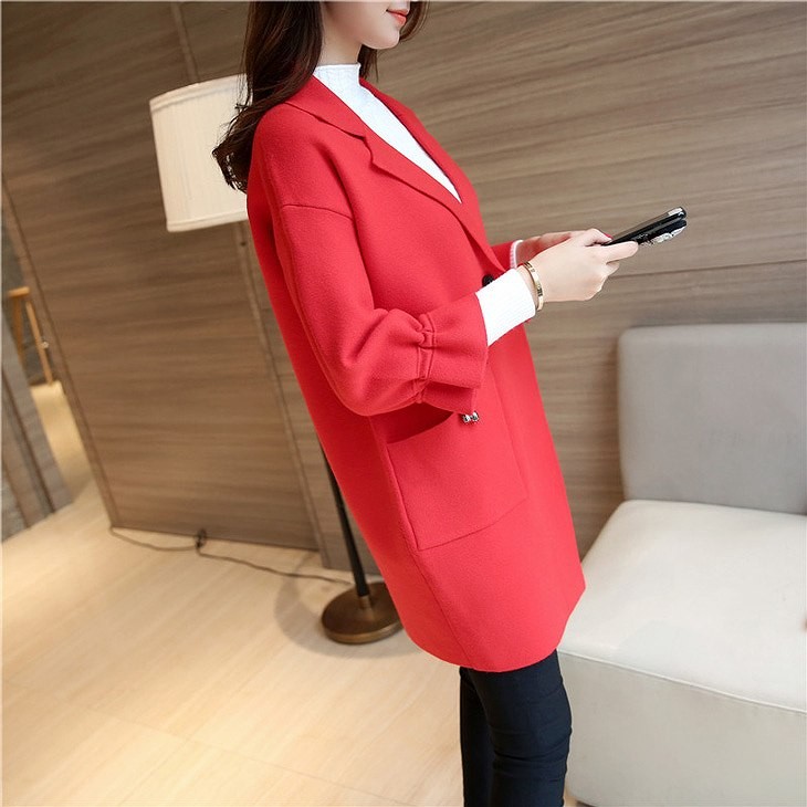 レディース　チェスターコート　アウター　春コート　スプリングコート　ニット　ロングカーディガン　大きいサイズ　おしゃれ　かわいい　シンプル　カジュアル　ビジネス　クール　通勤　レッド　ブラック　グリーン　送料無料