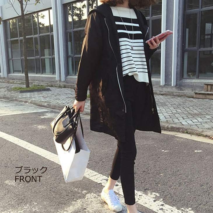 レディース　アウター　パーカー　ウィンドブレーカー　フードコート　ミリタリーコート　春コート　スプリングコート　モッズコート　大きいサイズ　おしゃれ　シンプル　カジュアル　カーキ　送料無料