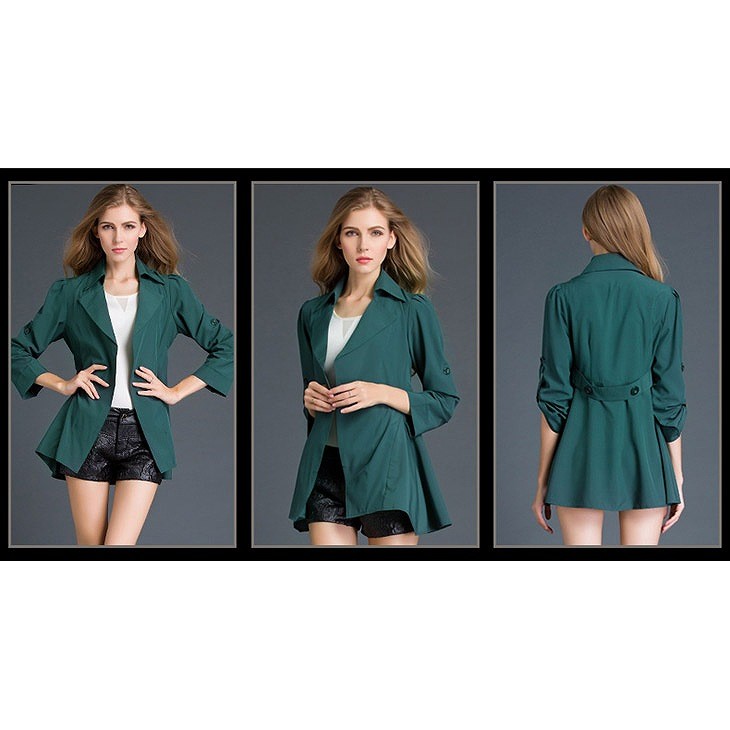 レディース　チェスターコート　アウター　春コート　スプリングコート　トレンチコート　ジャケット　長袖　7分袖　フェミニン　おしゃれ　シンプル　きれい　カジュアル　ビジネス　クール　通勤　グリーン　送料無料