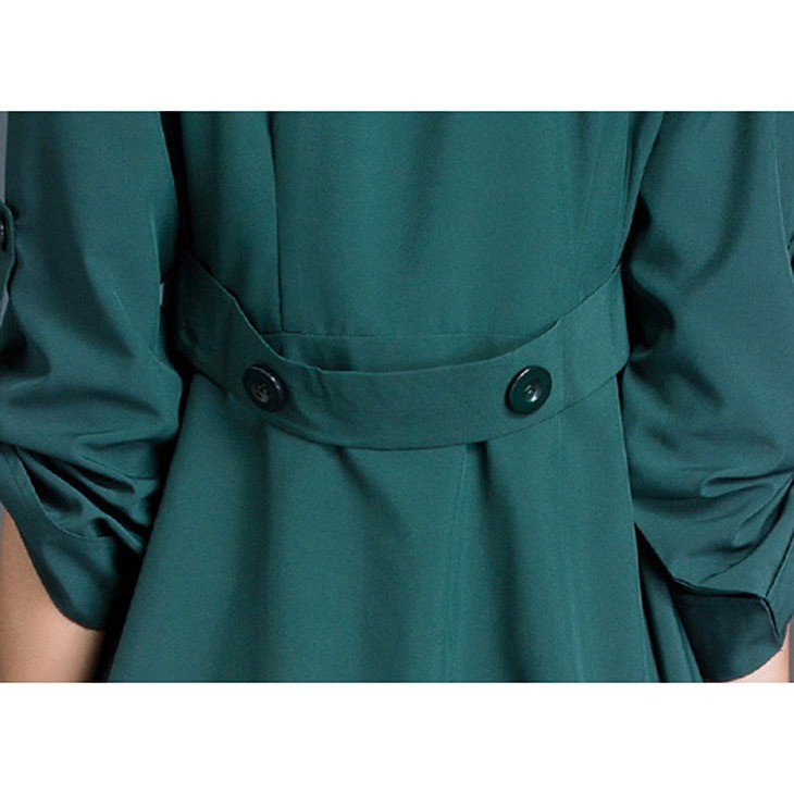 レディース　チェスターコート　アウター　春コート　スプリングコート　トレンチコート　ジャケット　長袖　7分袖　フェミニン　おしゃれ　シンプル　きれい　カジュアル　ビジネス　クール　通勤　グリーン　送料無料