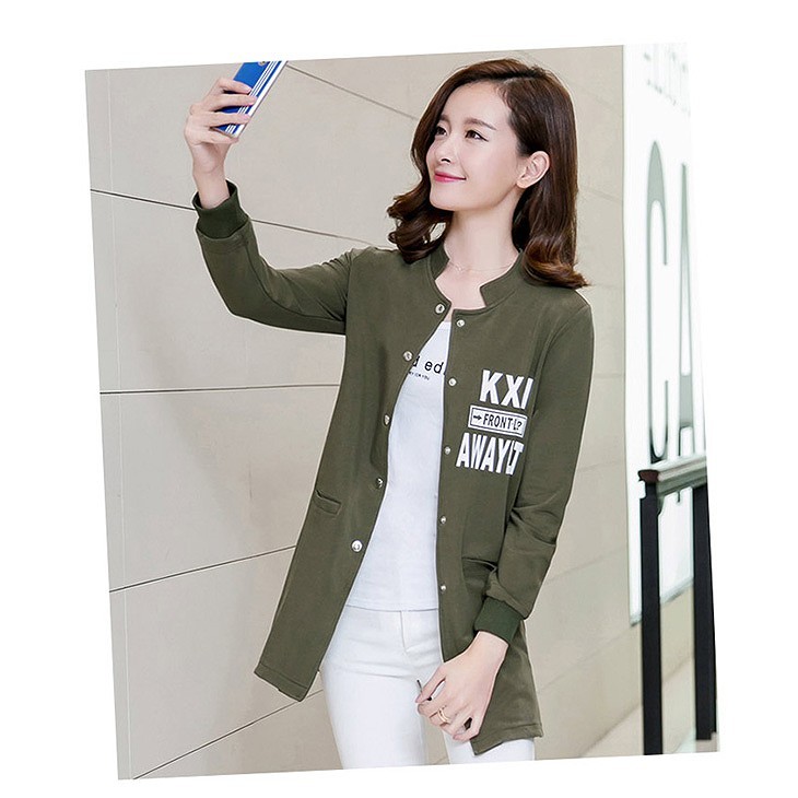 レディース　アウター　上着　ロング　スタンドカラー　ジャケット　カジュアル　着痩せ　ブルー　グリーン　ブラック　送料無料