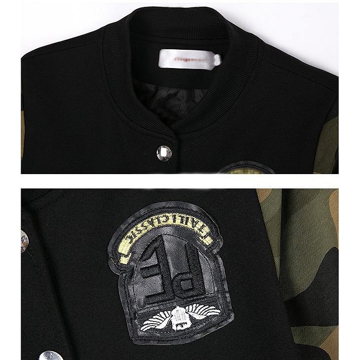 レディース　アウター　上着　ロング　ジャケット　スタジャン　カジュアル　着痩せ　迷彩　ブラック　黒　カーキ　アーミーグリーン　送料無料