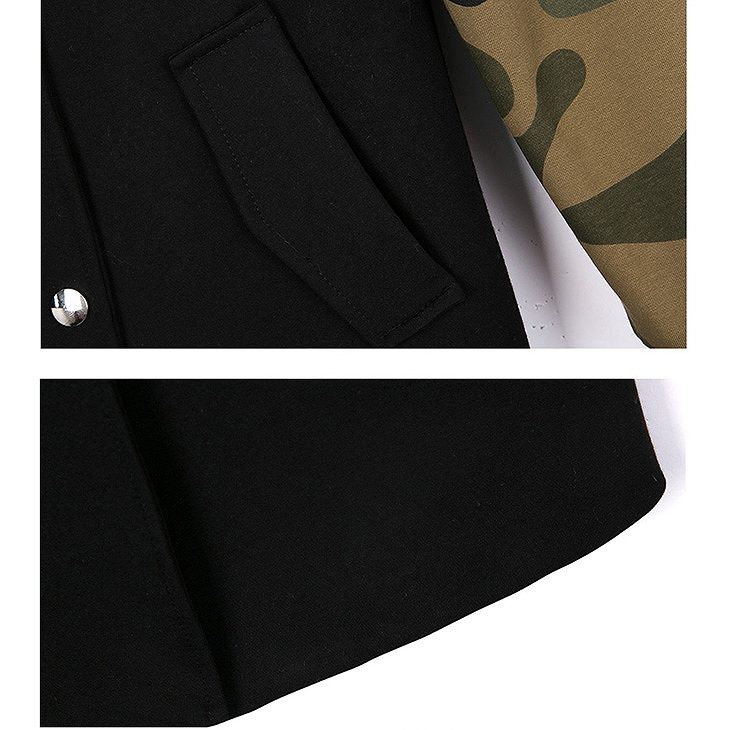 レディース　アウター　上着　ロング　ジャケット　スタジャン　カジュアル　着痩せ　迷彩　ブラック　黒　カーキ　アーミーグリーン　送料無料