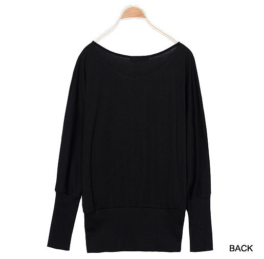 レディース　トップス　ドルマン　カットソー　Tシャツ　ラウンドネック　長袖　無地　シンプル　カジュアル　大きいサイズ　スポーツ　ヨガ　ダンス　ラフスタイル　ルームウェア　デイリー　ブラック　グレー　送料無料