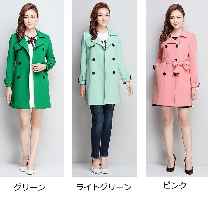 レディース　アウター　上着　ロング　ジャケット　パーカー　フード　着痩せ　ブラック　グリーン　ピンク　レッド　シルバー　送料無料