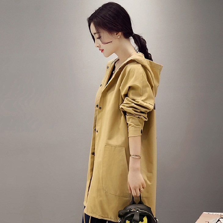 レディース　アウター　上着　ロング　パーカー　コート　ジャケット　フード　ゆったり　カーキ　ブラック　グリーン　送料無料