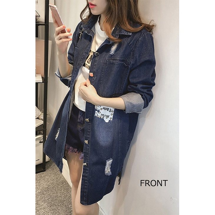 レディース　アウター　ジージャン　ロング　デニムシャツ　ワンピース　デニム　カジュアル　ニューヨーク　大きいサイズ　送料無料