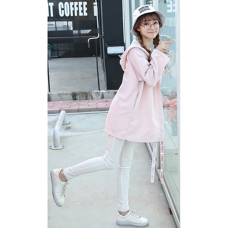 レディース　アウター　上着　ロング　パーカー　スプリングコート　フード　カジュアル　ピンク　送料無料