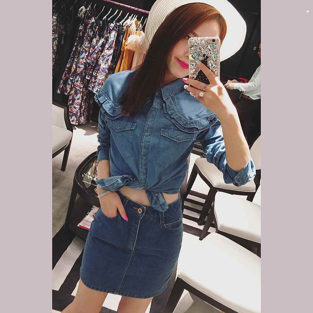 レディース　ボトムス　デニムスカート　タイト　膝上丈　ミニスカート　無地　大人可愛い　カジュアル　ナチュラル　シンプル　デイリー　お出かけ　デート　ブルー　送料無料