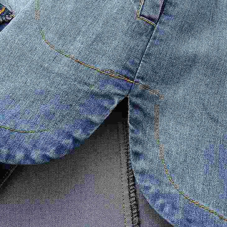 レディース　デニムシャツ　ロング丈　長袖　大きいサイズ　ジャケット　コート　春　おしゃれ　カジュアル　デート　お出かけ　ネイビー　送料無料