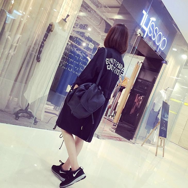 レディース　ノーカラーコート　ロング丈　フルジップ　長袖　大きいサイズ　春　おしゃれ　カジュアル　デート　お出かけ　グリーン　ブラック　送料無料