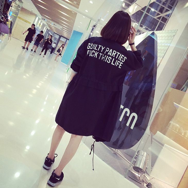 レディース　ノーカラーコート　ロング丈　フルジップ　長袖　大きいサイズ　春　おしゃれ　カジュアル　デート　お出かけ　グリーン　ブラック　送料無料