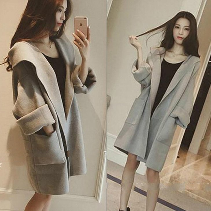 レディース　ステンカラーコート　ロング丈　長袖　春　ゆったり　おしゃれ　カジュアル　デート　パーティ　お出かけ　通勤　オフィス　グレー　ピンク　送料無料