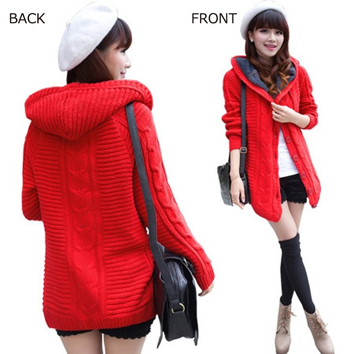 レディース　ニットカーディガン　フード付き　ロング丈　長袖　大きいサイズ　春コート　ゆったり　おしゃれ　カジュアル　デート　お出かけ　全５色　送料無料