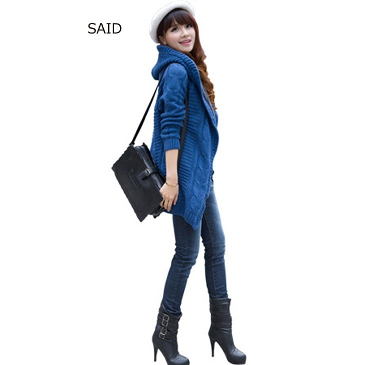 レディース　ニットカーディガン　フード付き　ロング丈　長袖　大きいサイズ　春コート　ゆったり　おしゃれ　カジュアル　デート　お出かけ　全５色　送料無料