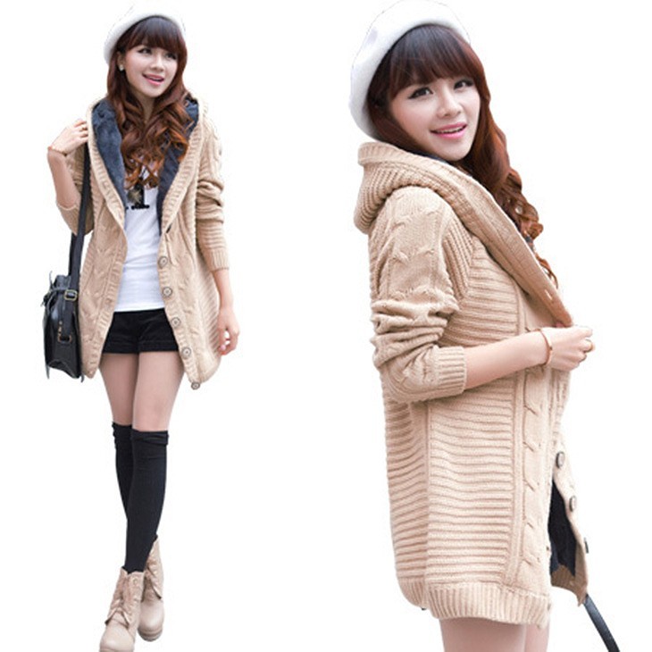 レディース　ニットカーディガン　フード付き　ロング丈　長袖　大きいサイズ　春コート　ゆったり　おしゃれ　カジュアル　デート　お出かけ　全５色　送料無料