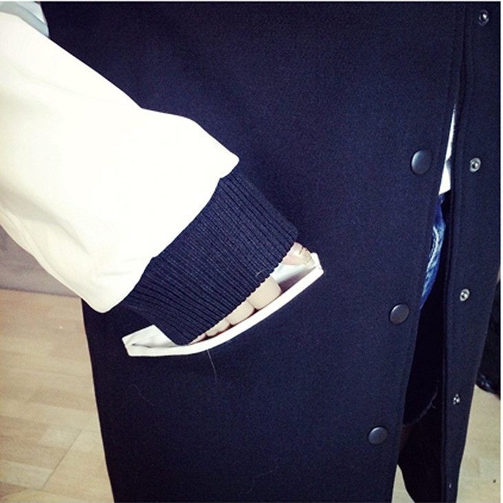 レディース　スタジアムジャンパー　ロング丈　長袖　大きいサイズ　春　コート　ジャケット　ゆったり　おしゃれ　カジュアル　デート　お出かけ　ブラック　送料無料