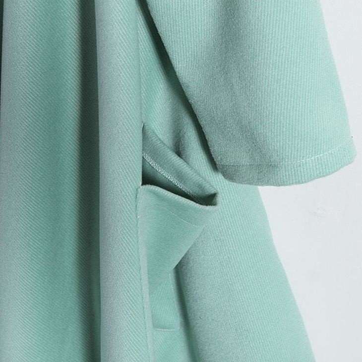 レディース　コットンジャケット　ロング丈　長袖　春コート　ゆったり　おしゃれ　カジュアル　デート　お出かけ　通勤　オフィス　グリーン　送料無料