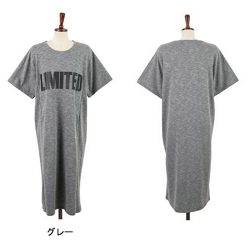 レディース　トップス　ロングTシャツ　ワンピース　カットソー　ラウンドネック　半袖　綿　夏　コットン　シンプル　ゆったり　カジュアル　大人可愛い　フェミニン　おしゃれ　パジャマ　普段着　ブラック　ホワイト　グレー　送料無料