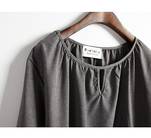 レディース　トップス　カットソー　Tシャツ　無地　ギャザード　ランタン　長袖　シフォン　シンプル　ゆったり　エレガント　カジュアル　大人可愛い　フェミニン　おしゃれ　通勤　デート　お出かけ　普段着　ホワイト　ブルー　グレー　送料無料