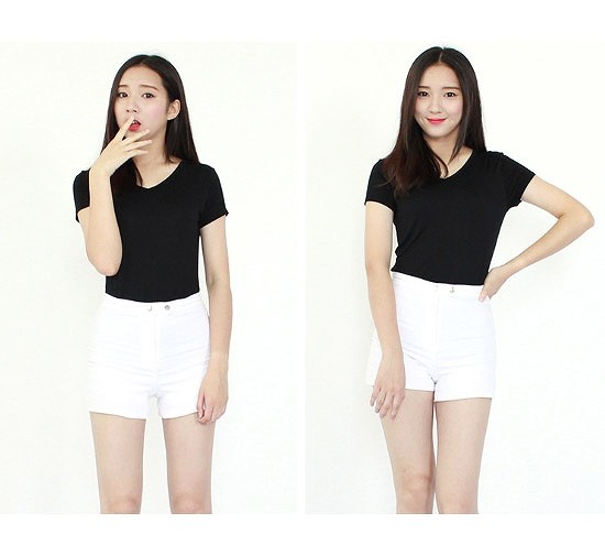 レディース　トップス　Tシャツ　無地　カットソー　Ｖネック　半袖　シンプル　スリム　フィット　カジュアル　大人可愛い　フェミニン　デート　お出かけ　普段着　ホワイト　ブラック　グレー　パープル　ブルー　ピンク　送料無料