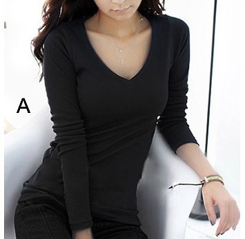 レディース　トップス　Tシャツ　無地　カットソー　Ｖネック　半袖　長袖　綿　コットン　シンプル　大きいサイズ　スリム　フィット　セクシー　カジュアル　大人可愛い　フェミニン　デート　お出かけ　普段着　ブラック　ホワイト　グレー　ピンク　送料無料