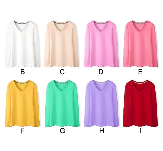 レディース　トップス　Tシャツ　無地　カットソー　Ｖネック　長袖　シンプル　大きいサイズ　スリム　秋　冬　あったか　厚手　ゆったり　カジュアル　大人可愛い　フェミニン　デート　お出かけ　普段着　ブラック　ホワイト　オレンジ　ピンク　ベージュ　送料無料