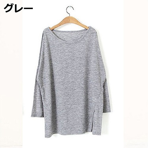 レディース　ラウンドネック　Tシャツ　半袖　ショートスリーブ　ブラウス　トップス　春　夏　女性　大人　カジュアル　キュート　可愛い　おしゃれ　エレガント　セクシー　ファッション　グレー　灰色　フリーサイズ　ワンサイズ　送料無料