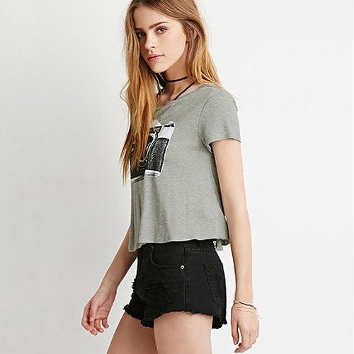 レディース　Uネック　Tシャツ　コットン　半袖　ショートスリーブ　トップス　春　夏　女性　大人　カジュアル　キュート　可愛い　おしゃれ　エレガント　セクシー　ファッション　グレー　灰色　XXL　サイズ　送料無料