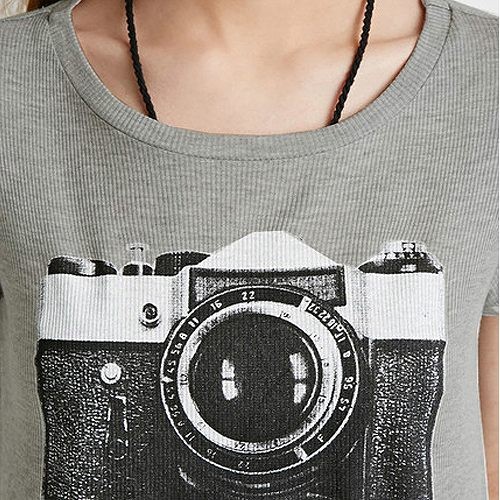 レディース　Uネック　Tシャツ　コットン　半袖　ショートスリーブ　トップス　春　夏　女性　大人　カジュアル　キュート　可愛い　おしゃれ　エレガント　セクシー　ファッション　グレー　灰色　XXL　サイズ　送料無料