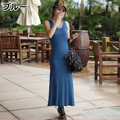 レディース　タンクトップ　ワンピース　マキシ丈　ノースリーブ　スカート　ボトムス　春　夏　女性　大人　カジュアル　可愛い　セクシー　エレガント　セクシー　ファッション　グリーン　グレー　ブラック　レッド　オレンジ　フリーサイズ　ワンサイズ　送料無料