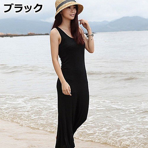 レディース　タンクトップ　ワンピース　マキシ丈　ノースリーブ　スカート　ボトムス　春　夏　女性　大人　カジュアル　可愛い　セクシー　エレガント　セクシー　ファッション　グリーン　グレー　ブラック　レッド　オレンジ　フリーサイズ　ワンサイズ　送料無料