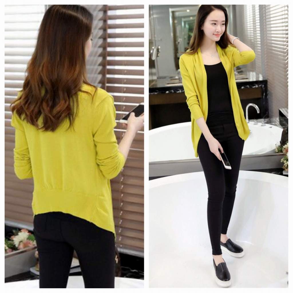 レディース　カーディガン　ボタンなし　ニット　セーター　トップス　春　女性　大人　カジュアル　キュート　可愛い　おしゃれ　エレガント　セクシー　ファッション　ブラック　レッド　グリーン　ピンク　イエロー　フリーサイズ　ワンサイズ　送料無料