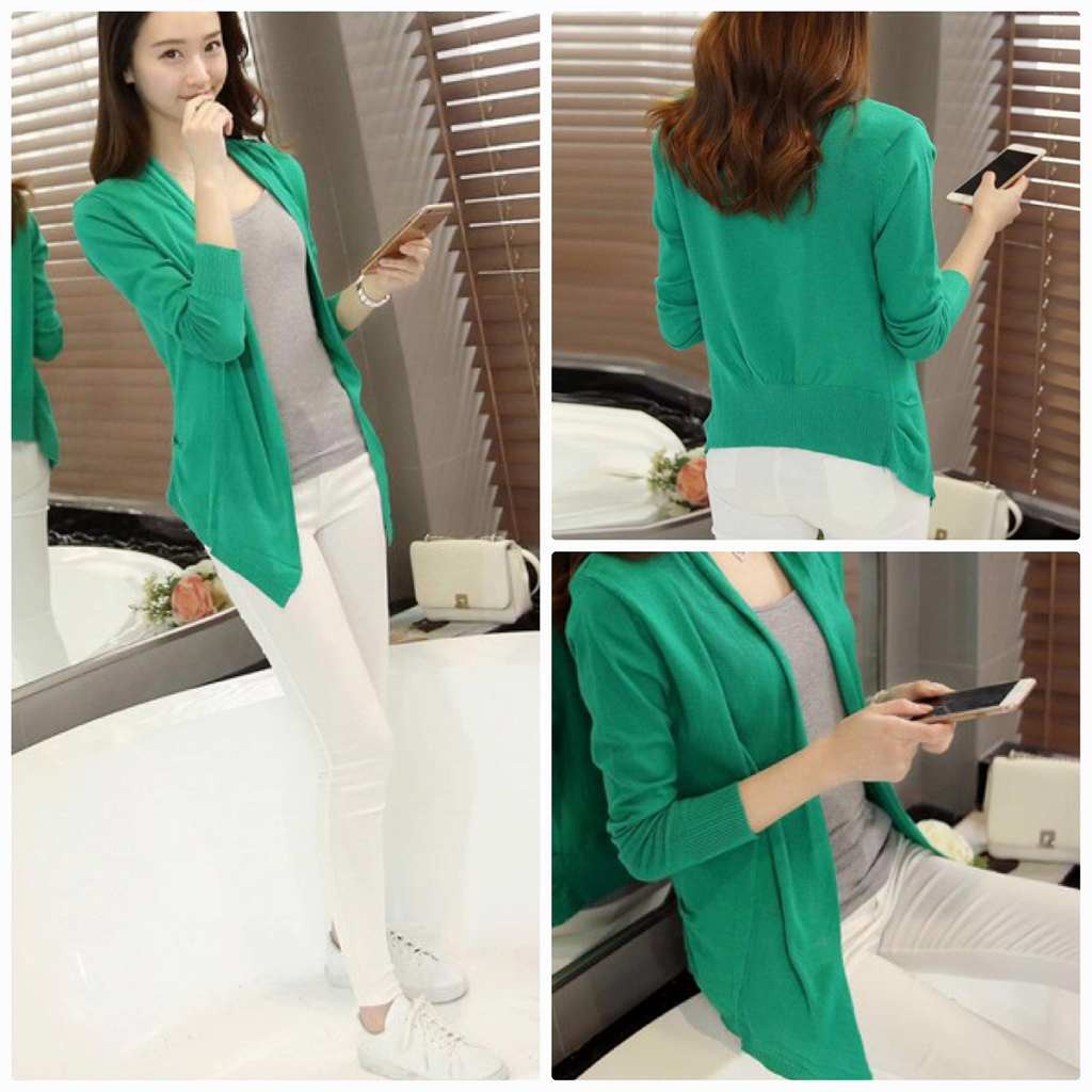 レディース　カーディガン　ボタンなし　ニット　セーター　トップス　春　女性　大人　カジュアル　キュート　可愛い　おしゃれ　エレガント　セクシー　ファッション　ブラック　レッド　グリーン　ピンク　イエロー　フリーサイズ　ワンサイズ　送料無料