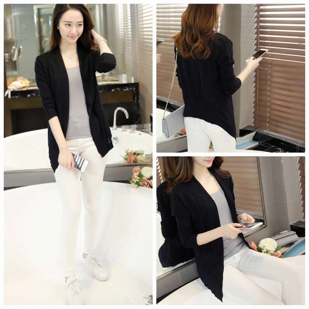 レディース　カーディガン　ボタンなし　ニット　セーター　トップス　春　女性　大人　カジュアル　キュート　可愛い　おしゃれ　エレガント　セクシー　ファッション　ブラック　レッド　グリーン　ピンク　イエロー　フリーサイズ　ワンサイズ　送料無料