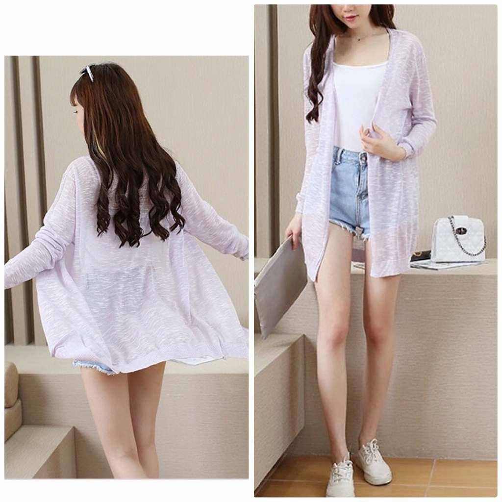 レディース　カーディガン　ボタンなし　ロング　カットソー　ニット　セーター　トップス　春　女性　大人　カジュアル　キュート　可愛い　おしゃれ　エレガント　セクシー　ファッション　パープル　　ブラック　ブルー　イエロー　ピンク　ホワイト　サイズ　送料無料