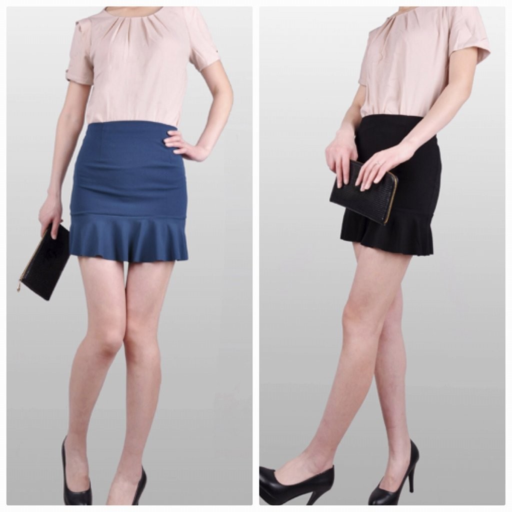 レディース　フラウンス　スカート　ミニ　ボトムス　タイト　スリム　春　夏　女性　大人　カジュアル　キュート　可愛い　おしゃれ　セクシー　エレガント　セクシー　ネイビー　ブルー　ブラック　黒　紺　S　M　L　サイズ　送料無料