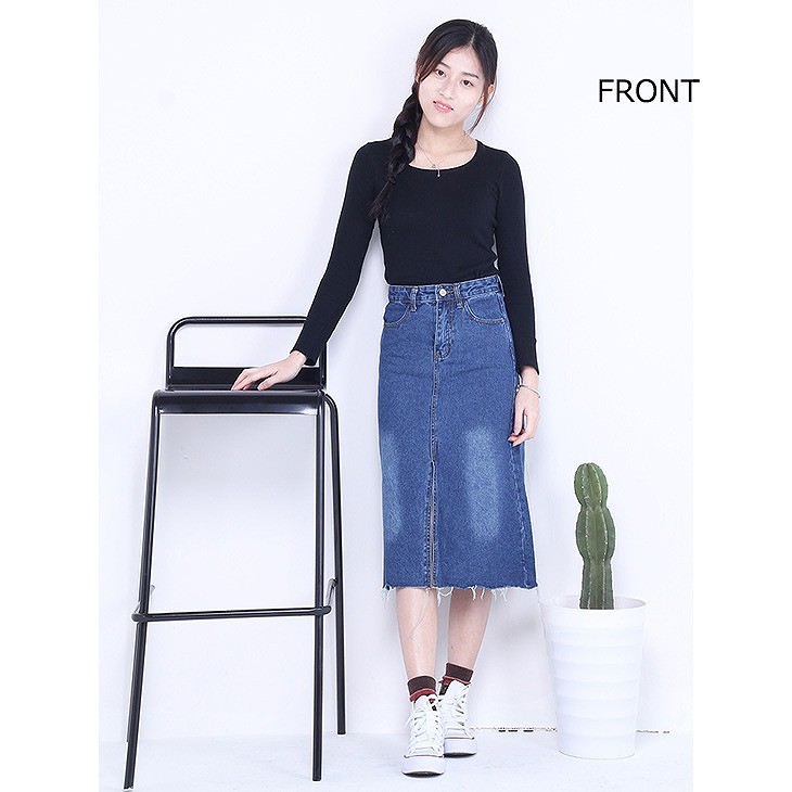 レディース　デニムスカート　スリット　膝丈　ボトムス　春物　夏物　服　人気　女性　大人　婦人服　カジュアル　ガーリー　キュート　可愛い　おしゃれ　セクシー　エレガント　セクシー　ブルー　Ｓ　Ｍ　Ｌ　XL　サイズ　送料無料