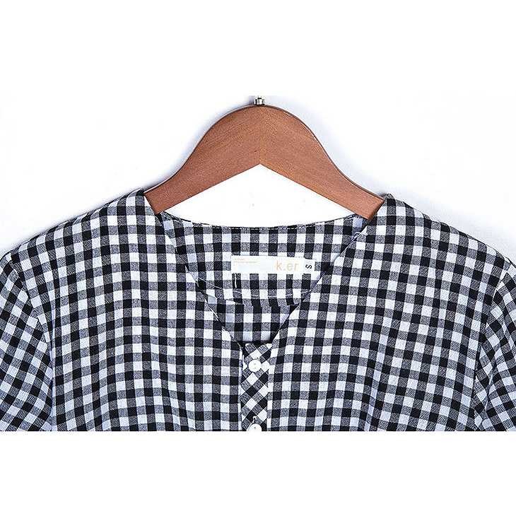 レディース　フレアスリーブ　ワンピース　ギンガムチェック　膝丈　スカート　ボトムス　半袖　春物　夏物　服　人気　女性　大人　婦人服　カジュアル　フェミニン　キュート　可愛い　おしゃれ　エレガント　ネイビー　ブラック　レッド　S　Ｍ　サイズ　送料無料