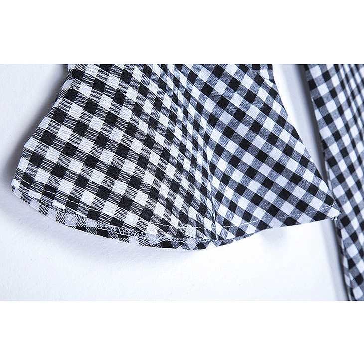 レディース　フレアスリーブ　ワンピース　ギンガムチェック　膝丈　スカート　ボトムス　半袖　春物　夏物　服　人気　女性　大人　婦人服　カジュアル　フェミニン　キュート　可愛い　おしゃれ　エレガント　ネイビー　ブラック　レッド　S　Ｍ　サイズ　送料無料