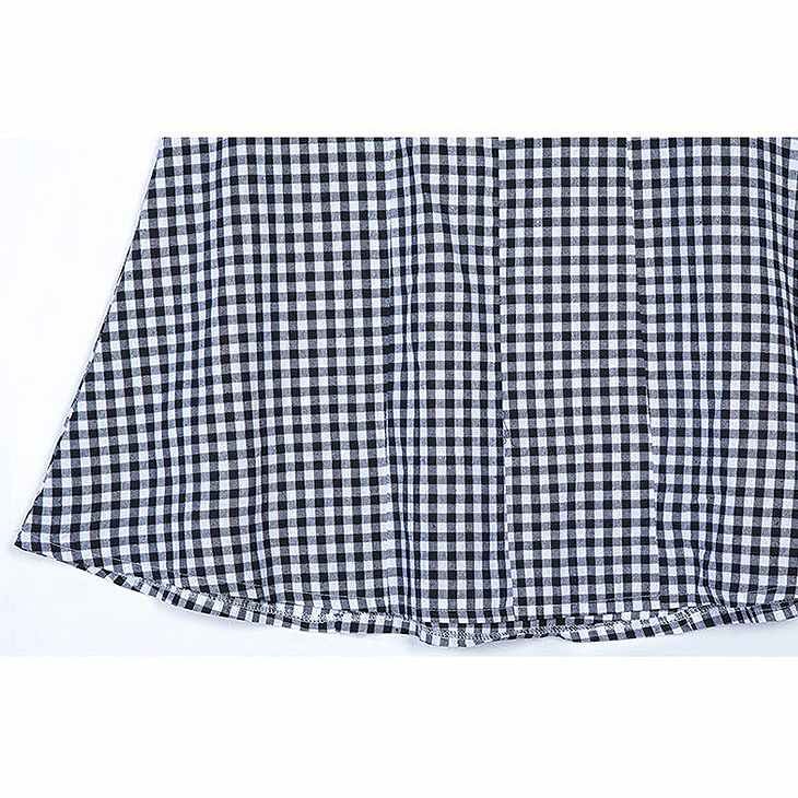 レディース　フレアスリーブ　ワンピース　ギンガムチェック　膝丈　スカート　ボトムス　半袖　春物　夏物　服　人気　女性　大人　婦人服　カジュアル　フェミニン　キュート　可愛い　おしゃれ　エレガント　ネイビー　ブラック　レッド　S　Ｍ　サイズ　送料無料