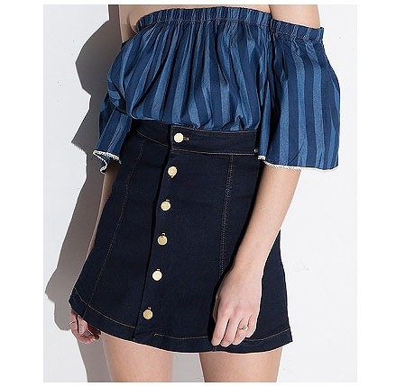 レディース ボトムス デニムスカート ハイウェスト シンプル おしゃれ すっきり エレガント カジュアル お出かけ デート デイリー 普段着 ネイビー 送料無料