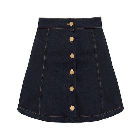 レディース ボトムス デニムスカート ハイウェスト シンプル おしゃれ すっきり エレガント カジュアル お出かけ デート デイリー 普段着 ネイビー 送料無料